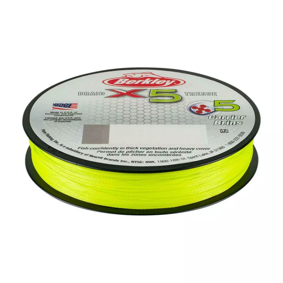 Berkley Jordan Lee X5 Fishing Braid Line, Flame Green, Size: 328