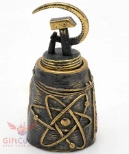 Brass Thimble of Atom Sience & Hammer and sickle as a lid on a magnet IronWork