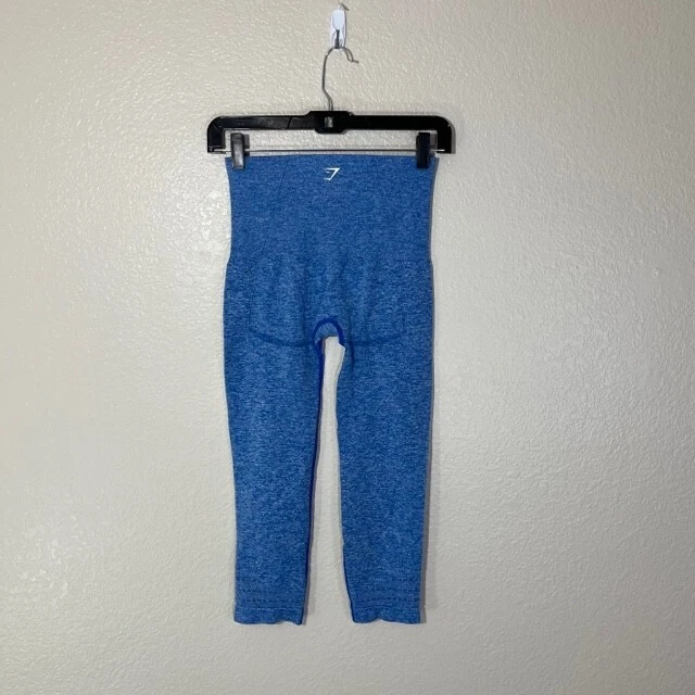 gymshark heather cropped athletic logo leggings