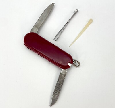 4in1 Mini Multi Function Tool Pocket Camping Knife, File, Tweezers, Pick, Ring