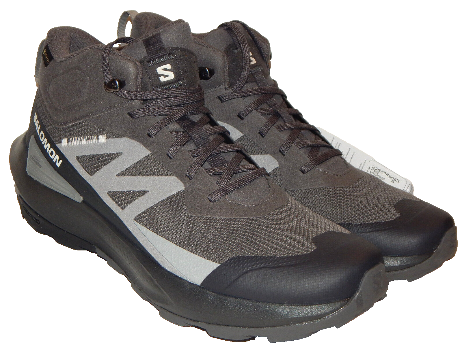 Stivali Salomon Elixir Activ Mid GTX Gore Tex da uomo taglia 9 5 grigio nero 474568