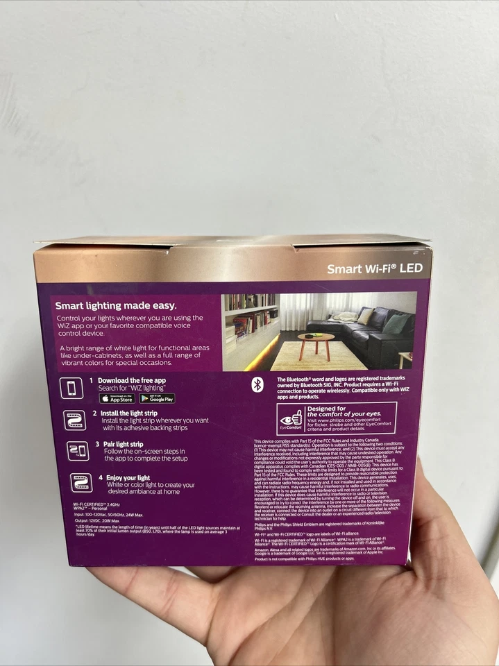 Philips 6.5ft Smart LED Light Strip 20W Tunable Wi-Fi Full Color 1600 Lumens WIZ - Image 4 of 4