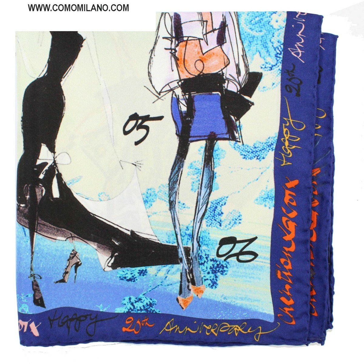 100% New Christian Lacroix Silk Square Scarf 20 Ans Models Design