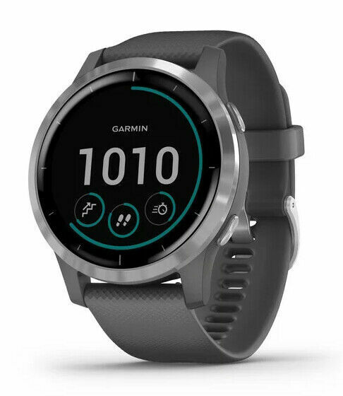 ~ kant Gom koolstof Garmin vívoactive 4 45mm Case with Silicone Band GPS Running Watch - Shadow  Gray with Stainless Steel Bezel for sale online | eBay