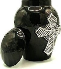 Black Cremation Urns for Ashes Adult Male/Female -Beautiful Unique 3D Style