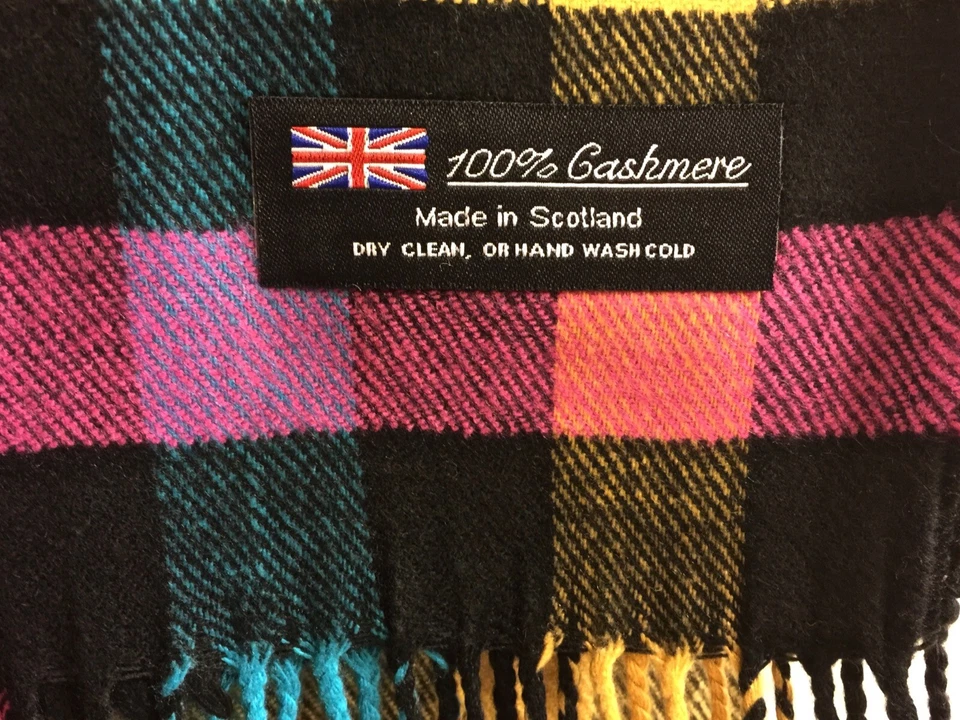 Bufanda de cachemir de peso pesado Stainglass para ventana 100 % cachemir Escocia - Nueva con etiquetas Foto 2 de 4