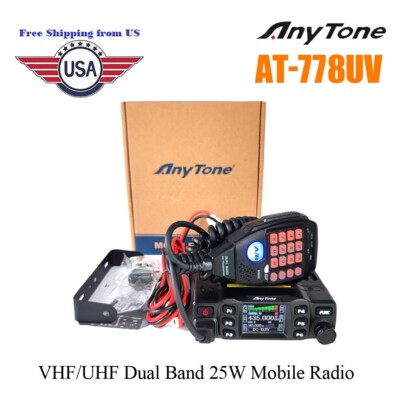 Anytone AT-778UV Mobile Radio 25W Dual Band 136-174 & 400-480MHz Two Way Radio
