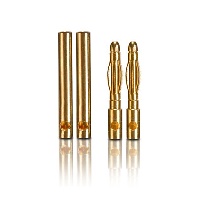 Goldkontakt Verbinder Stecker Buchse 2.0 mm 2 Paar partCore 100003