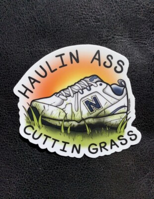 funny bumper stickers for cars trucks window decals Hauling Ass Mowing ...