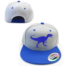 Kid's Favorite Dinosaur Tyrannosaurus Baseball Cap Hat Snapback GRAY/ROYAL
