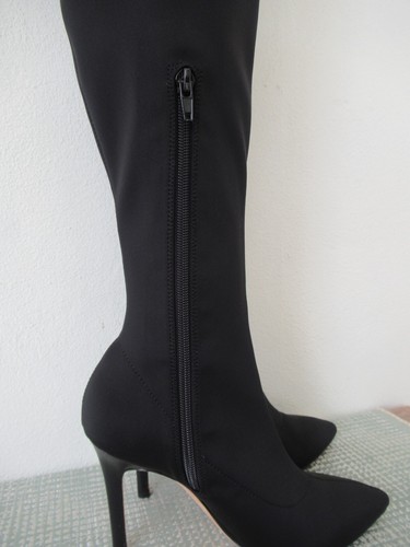 Halston Heritage Women's Sz. 7 Dani Black Over the Knee Dress Boots Fabric Upper - Picture 6 of 17
