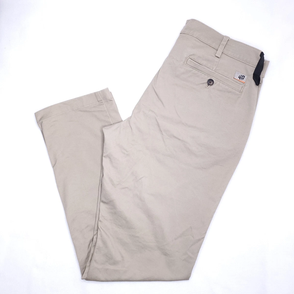 Duluth Trading Co. 40 GRIT Mens 38x34 Flex Stretch Slim Fit Beige Khaki  Pants