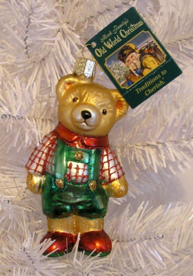 2009 TED E. BEAR - OLD WORLD CHRISTMAS - BLOWN GLASS ORNAMENT - NEW W/TAG 12344