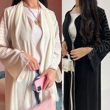 Dubai Women Muslim Open Abaya Cardigan Long Maxi Dress Turkey Kimono Robes Arab