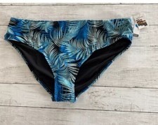 Time and Tru Women s Blue Bikini Bottom Palm Print 2X 20W-22W