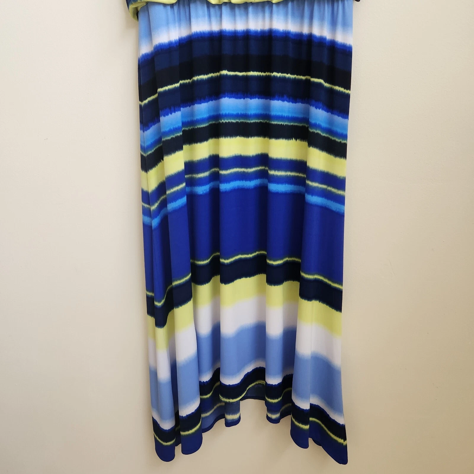 VETEMENTS Abito Chicos donna taglia 2 blu righe maglia maxi scollo a V senza maniche casual dress