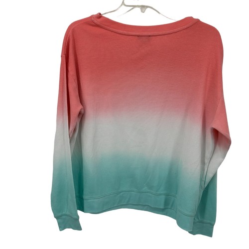 Splendid Womens Sweatshirt Waffle Knit Size Small Peach Teal Dip Dye NWT - Bild 14 von 16