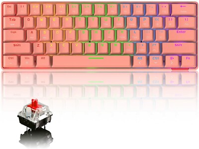 Ajazz STK61 61 Keys 60% Dual-mode Mechanical Gaming Keyboard Wired &Wireless