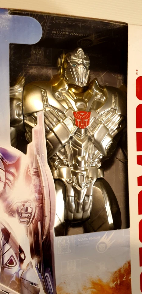 OPTIMUS PRIME Silver Knight Transformers by Hasbro Action Figure 30CM New in Box - Image 3 of 4