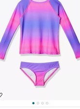 Kanu Surf 2-Piece Rashguard Swim Set Girl's Size 2T Pink Purple NWT