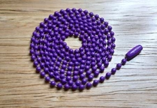 30" Purple Colored 2.4mm Ball Bead Stylish Fashionable Dog Tag Chain Necklace
