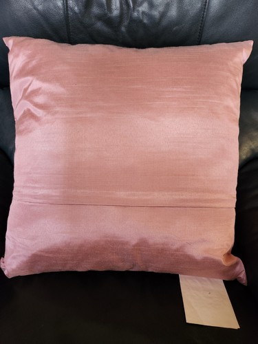 Lovely Rose-Colored Floral Cutout 20x20" Pillow w/Waterfowl Feathers - Photo 6/10