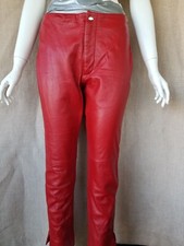1980's WILSON'S Womens Vintage Leather Pants RED Butter Soft Biker Moto sz S M 8