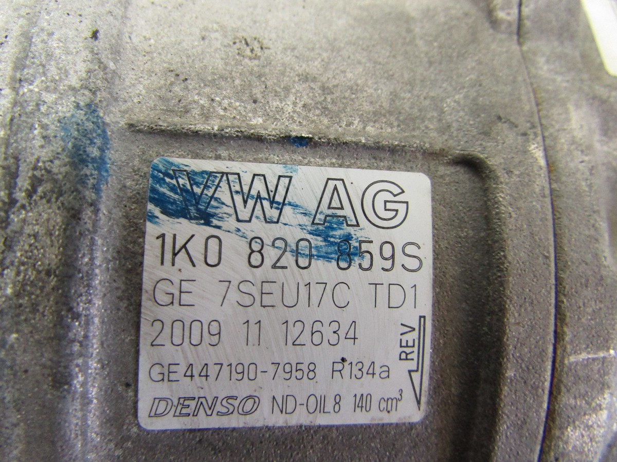 2010 VW PASSAT CC JETTA KOM AC AIR COMPRESSOR 1K0 820 859 S OEM 12