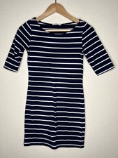 Heart & Hip Bodycon Mini Dress Womens Size Small Blue White Striped