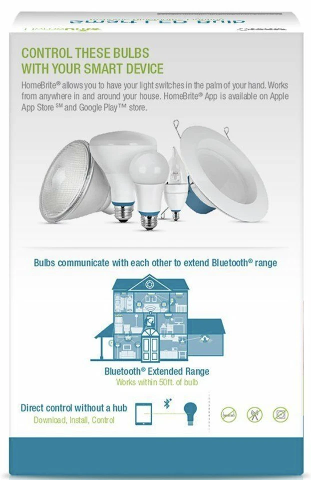 Feit Electric CFC/300/LED/HBR 40W Equivalent (3000K) B10 Dimmable Bluetooth  - Image 2 of 4