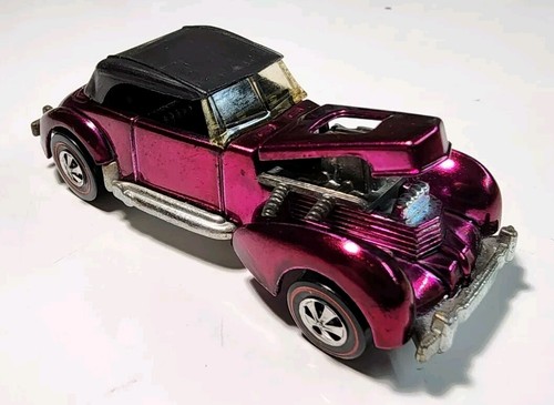 Vintage Hot Wheels Redline Magenta Classic Cord 1/64 Diecast REPRO Roof - Picture 2 of 13