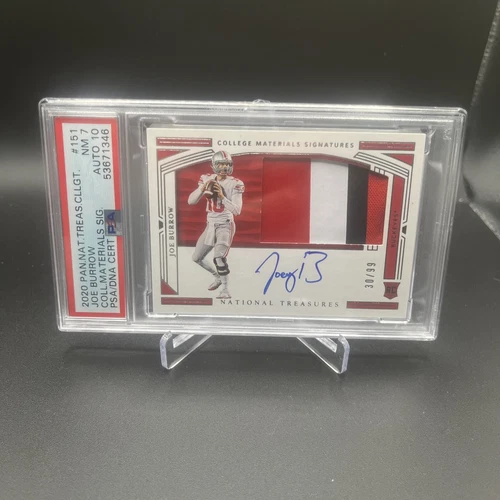 2020 National Treasures Collegiate Joe Burrow RPA /99 OSU PSA 7 Auto 10