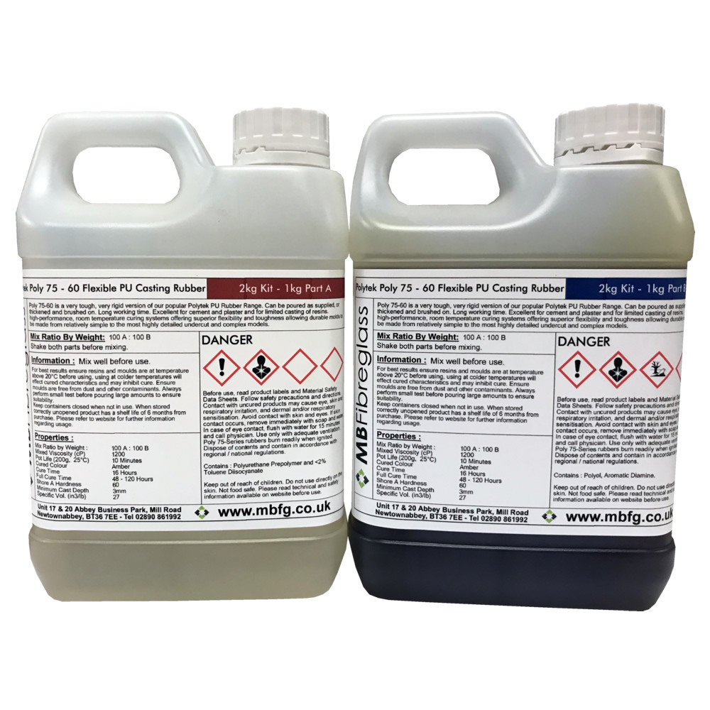Polytek Poly 75-60 Firm Concrete Moulding Rubber Shore A60 - 2kg