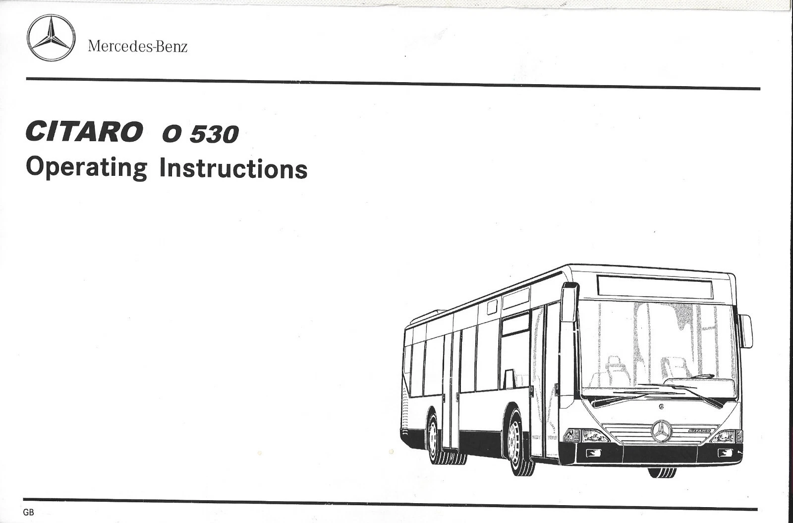 Mercedes Benz Citaro 0 530 Bus Operating Instructions 2003 Manual