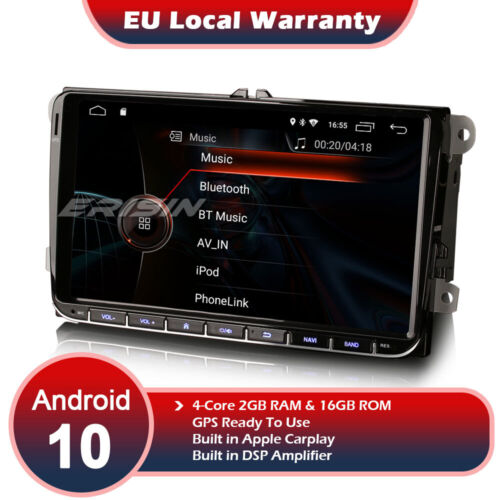 Carplay TPMS Android 10 Car Stereo for VW Passat Polo Golf 5/6 Tiguan Touran Seat - Picture 1 of 15
