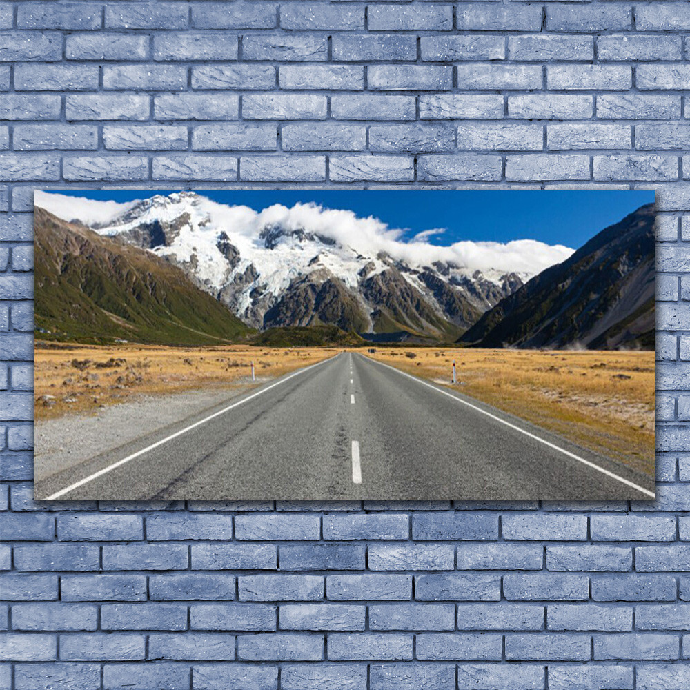 Photo sur toile 140x70 image paysage rue montagnes neige décoration murale