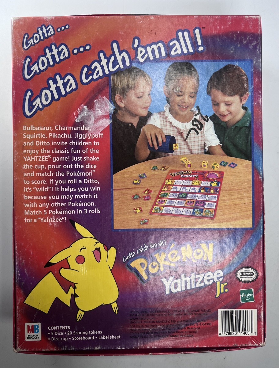 1998 Pokemon Yahtzee Jr Game by Milton Bradley With Extra Parts | eBay