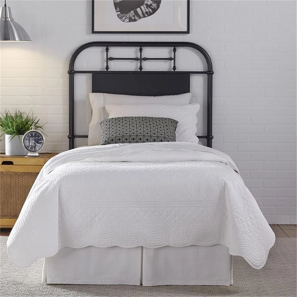 复古系列金属双金属床头板 - 黑色 — 第 2/2 张图片