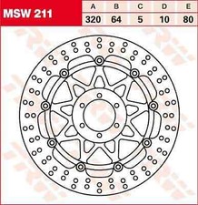 Laverda 650 GHOST 1996-1998 TRW Round Floating Brake Disc MSW211