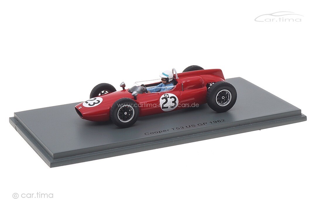 Miniature Spark S8067 - Cooper T53 N°23 Tim Mayer - GP USA 1962 - 1/43 Résine - Prévente