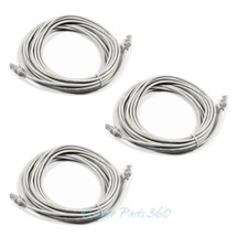 3X 50FT 15M CAT5 CAT5E RJ-45 ETHERNET LAN NETWORK PATCH CABLE WHITE CORD PC MAC