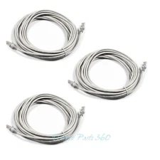 3X 50FT 15M CAT5 CAT5E RJ-45 ETHERNET LAN NETWORK PATCH CABLE WHITE CORD PC MAC