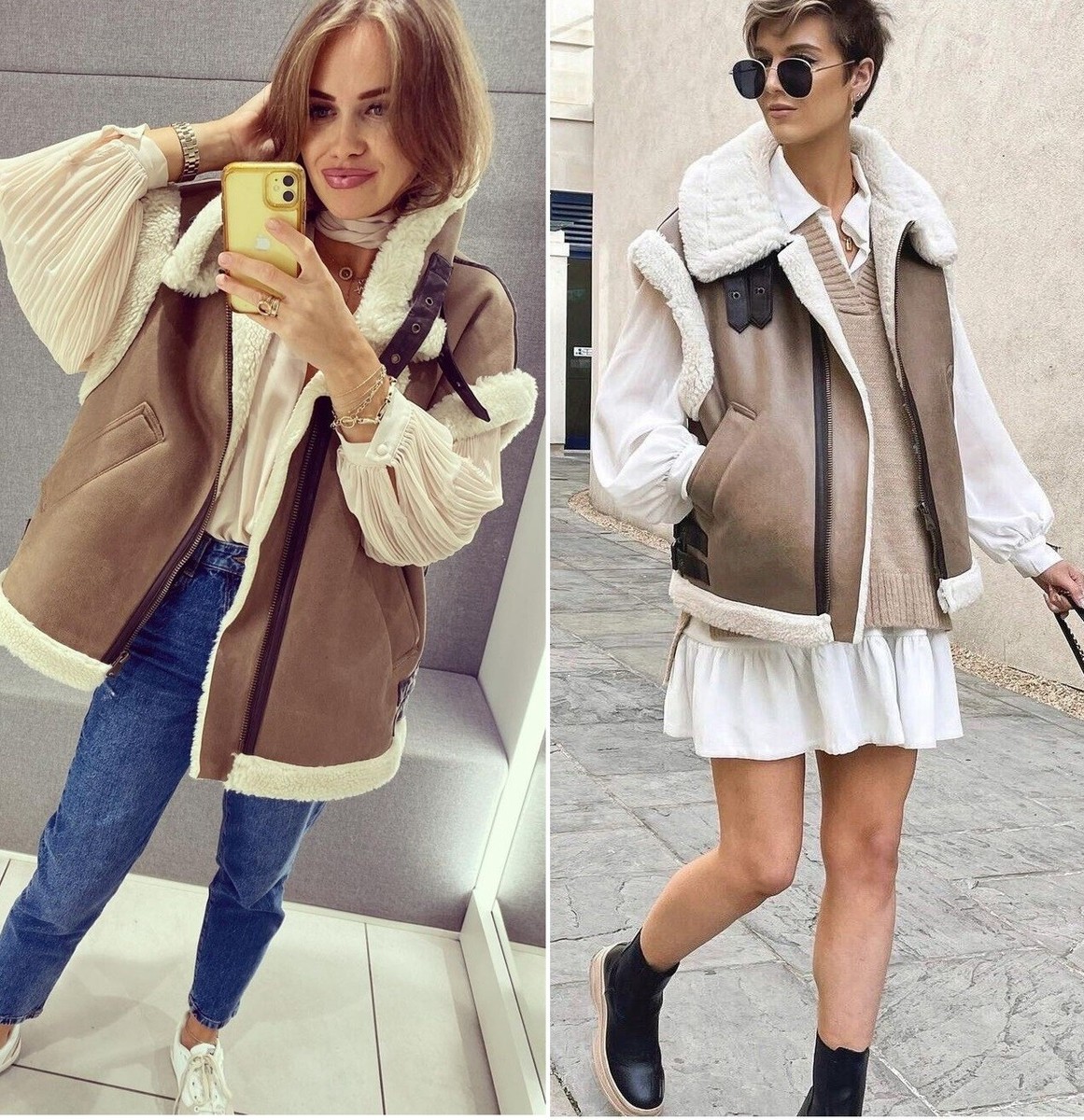 Penny Lane Cappotto Lungo In Pelliccia Di Shearling Da Donna Giacca - Foto 9