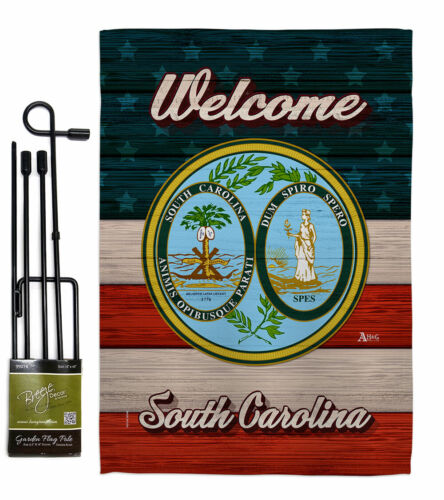Welcome South Carolina Garden Flag Americana States Decorative Gift Yard Banner - Picture 7 of 19