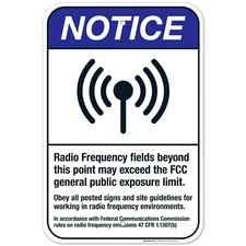 Radio Frequency Fields May Exceed The Fcc Sign, ANSI Notice Sign,