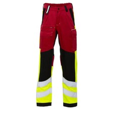 Rettungsdiensthose Rescuewear, rot-leuchtgelb 52