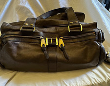 Mulberry Brown Leather Holdall Duffle Weekender Bag Extra Compartments 290096