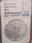 2017 Early Releases American Silver Eagle Graded NGC MS70 4522985-422