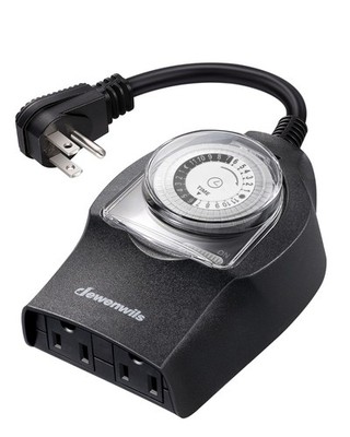 DEWENWILS Heavy Duty Outdoor Timer 15A 1/2HP SJTW Cord Weather Resistant
