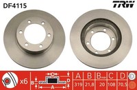 2X Bremsscheibe TRW DF4115 FüR 90 Land Toyota Cruiser Runner 3 Hardtop RZN180